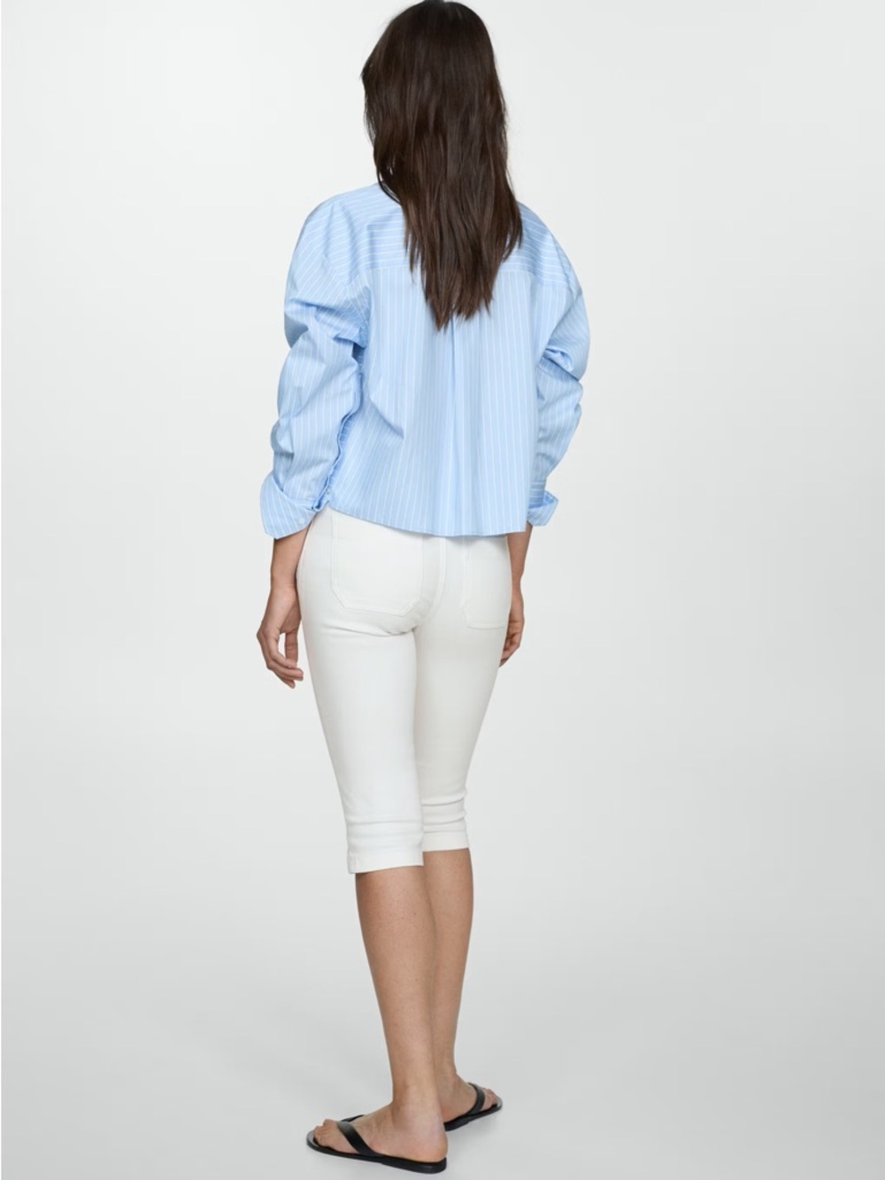 Mango White slim capri jeans NWT - Picture 4 of 8